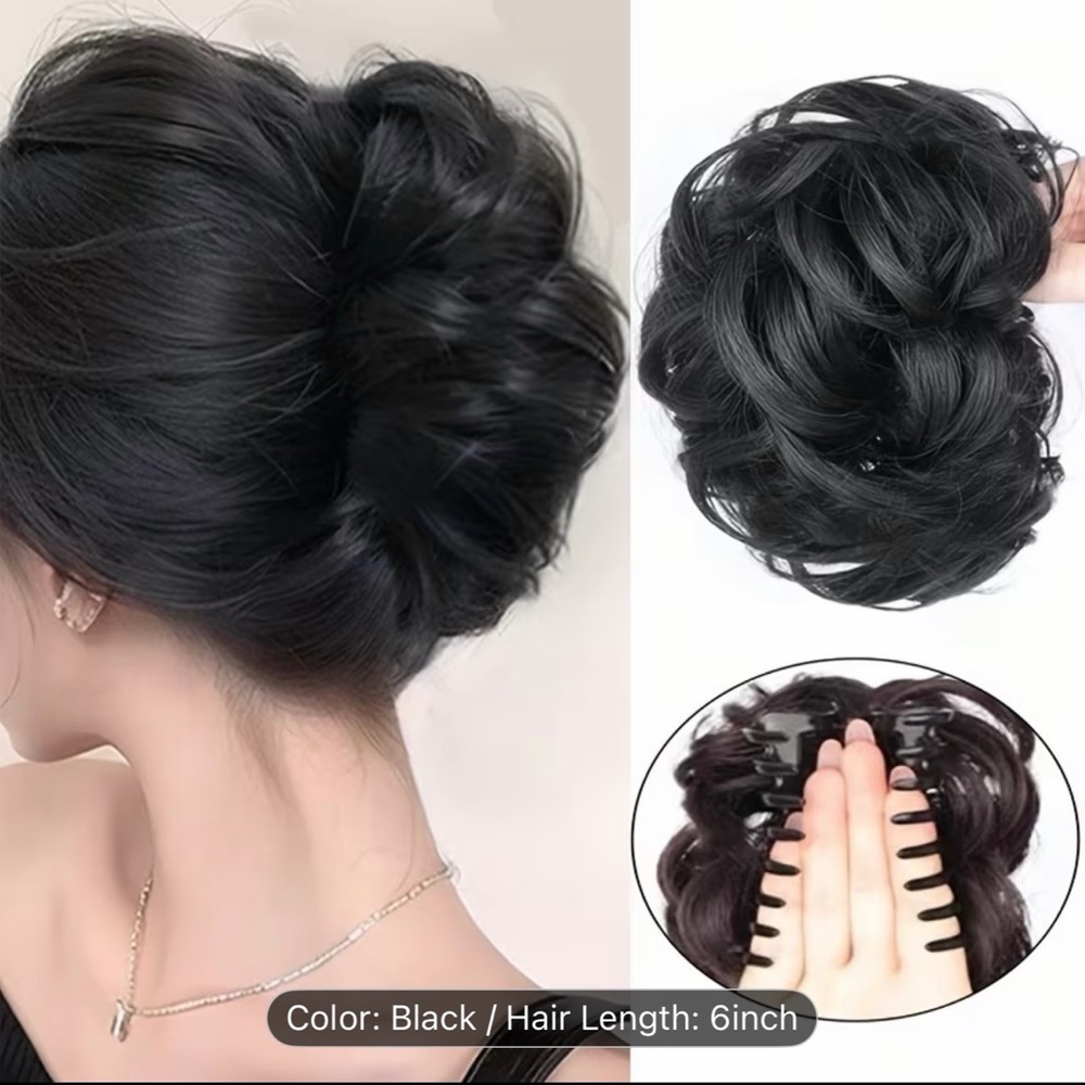 🩷 FREE WITH ANY PURCHASE Elegant Black Hair Bun Clip 14”